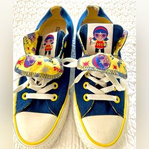 Converse Allstar Star Power Sneakers. Size 7. Blue & yellow.